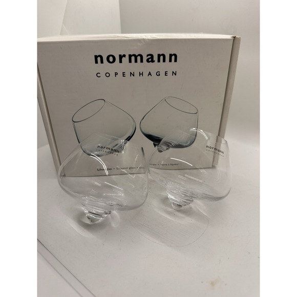 Normann Copenhagen Other - Normann Copenhagen Rocking Liqueur Cognac Whiskey Glasses Rikke Hagen Set 2 NIB